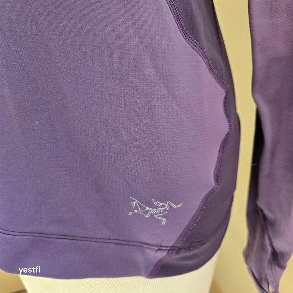 ARC'TERYX purple quarter-zip base layer top M - Picture 8 of 10